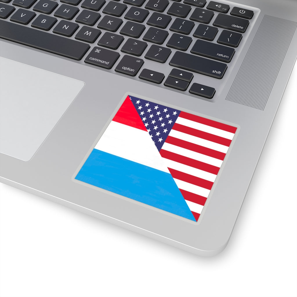 Luxembourg American Flag Sticker | Luxembourger USA Stickers