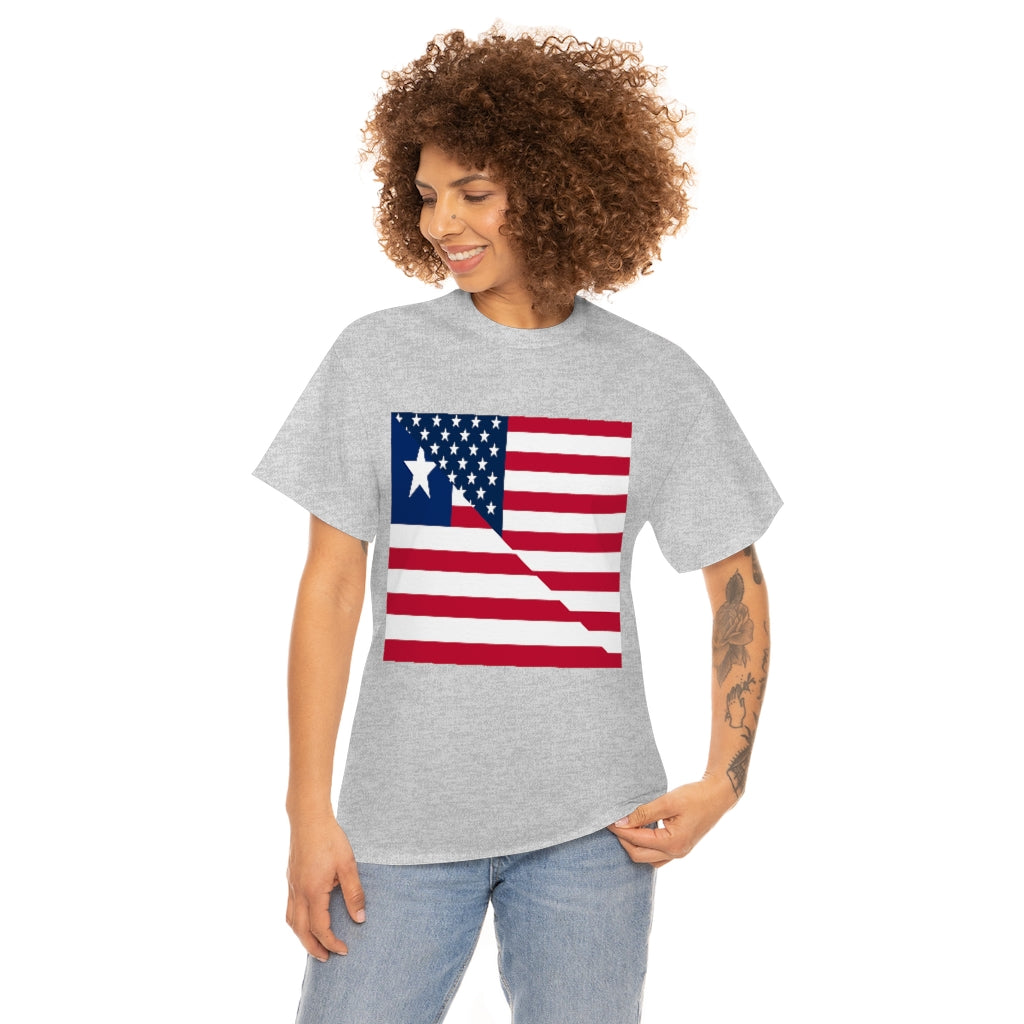 Liberian American Flag Tee Shirt | Unisex Liberia USA Tshirt