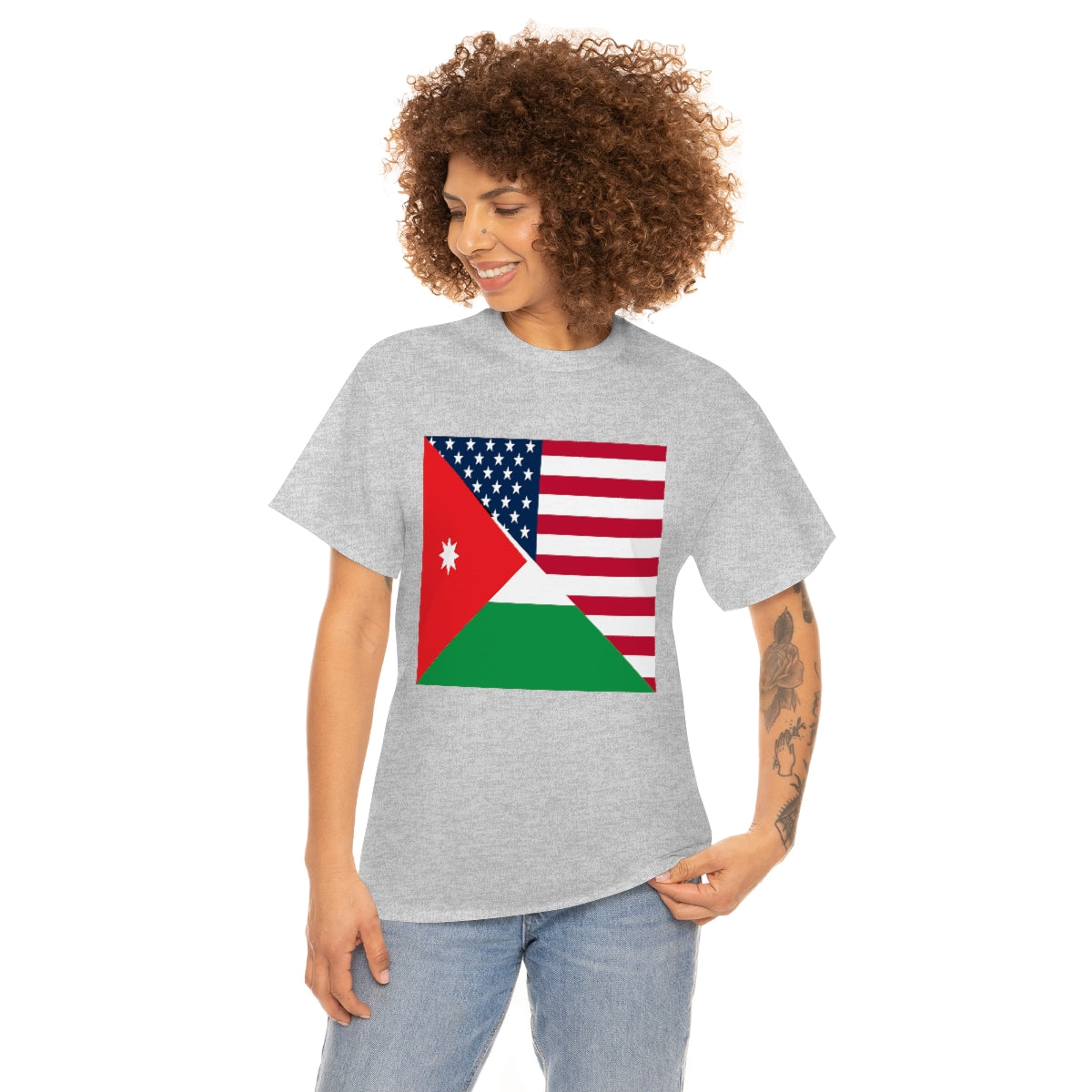 Jordan American Flag Half Jordanian USA T-Shirt | Unisex Tee Shirt