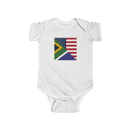 South Africa America Flag Baby Bodysuit | USA South African