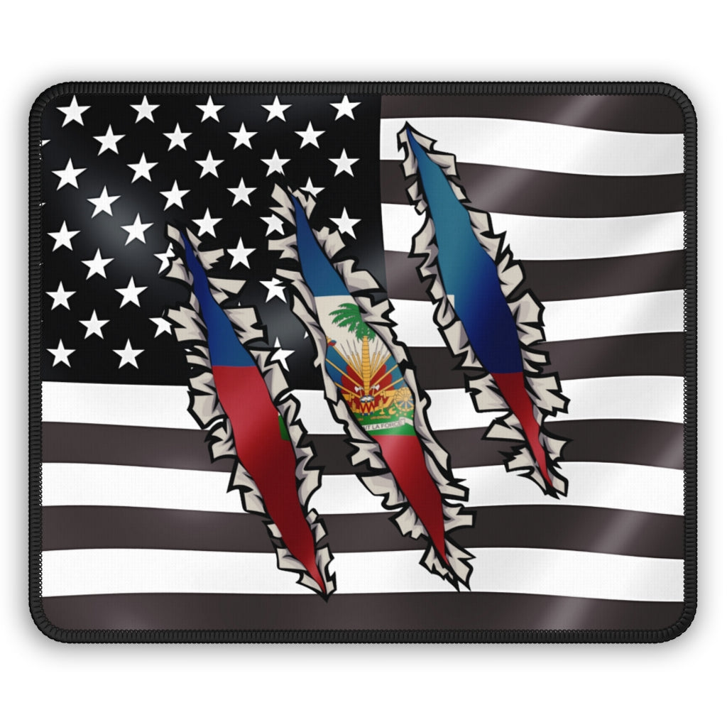 Haitian American Flag Computer Laptop Mouse Pad | Haiti USA