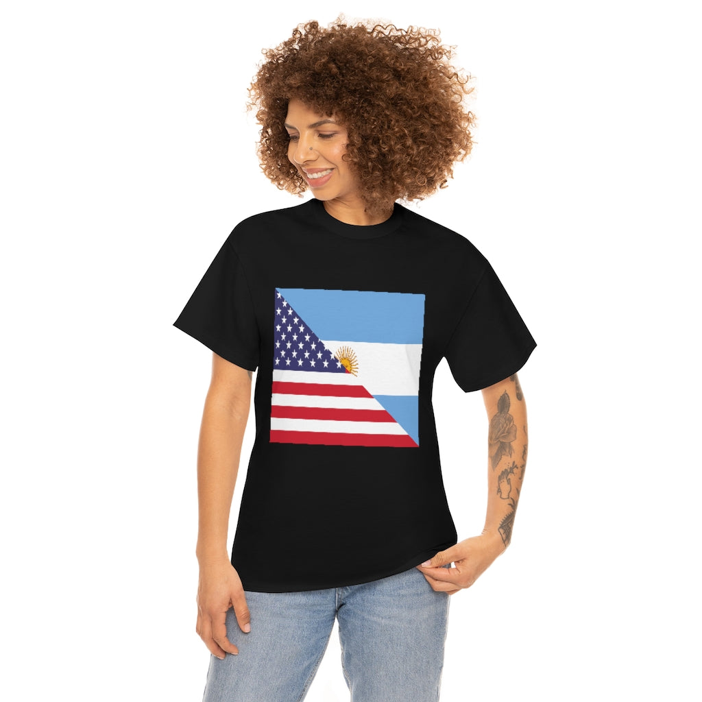 Argentina American Flag Tee Shirt | Argentinian USA Tshirt