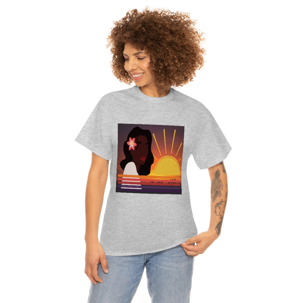 Black Woman Summer Sunrise Sunset T-Shirt | Unisex Men Women Shirt