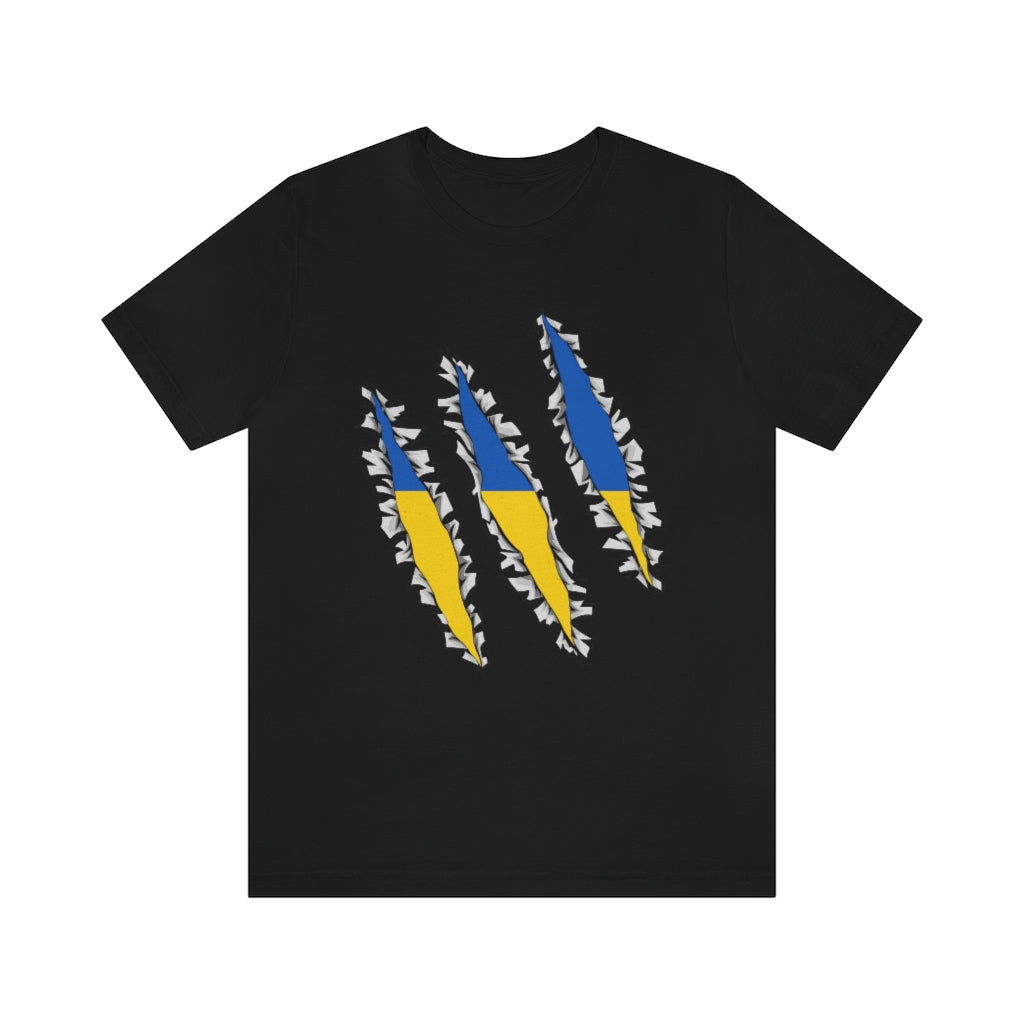 Slashed Ukrainian Flag Shirt | Ukraine Tee Men Women Clothing