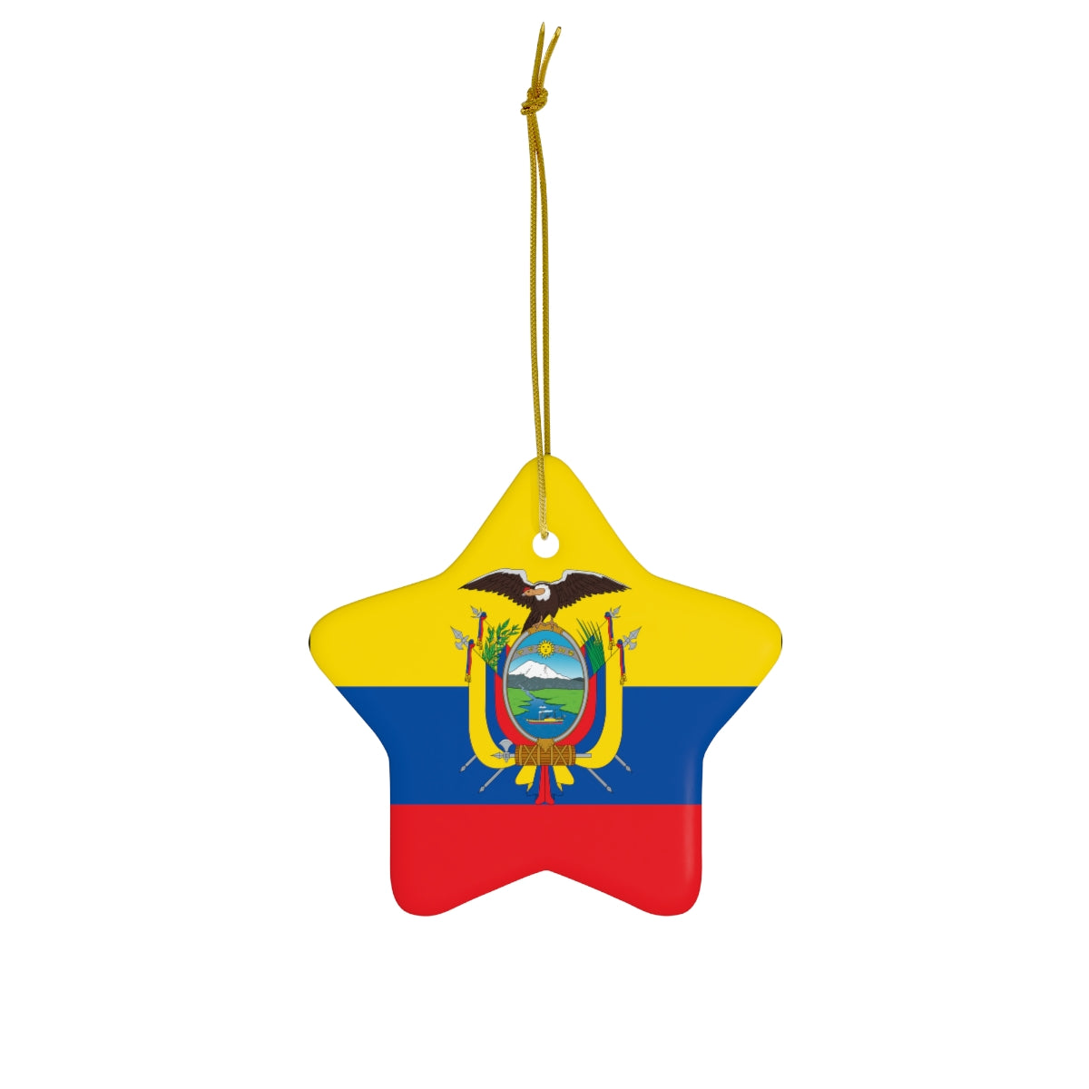 Ecuador Flag Ceramic Ornaments | Ecuadorian Christmas Tree