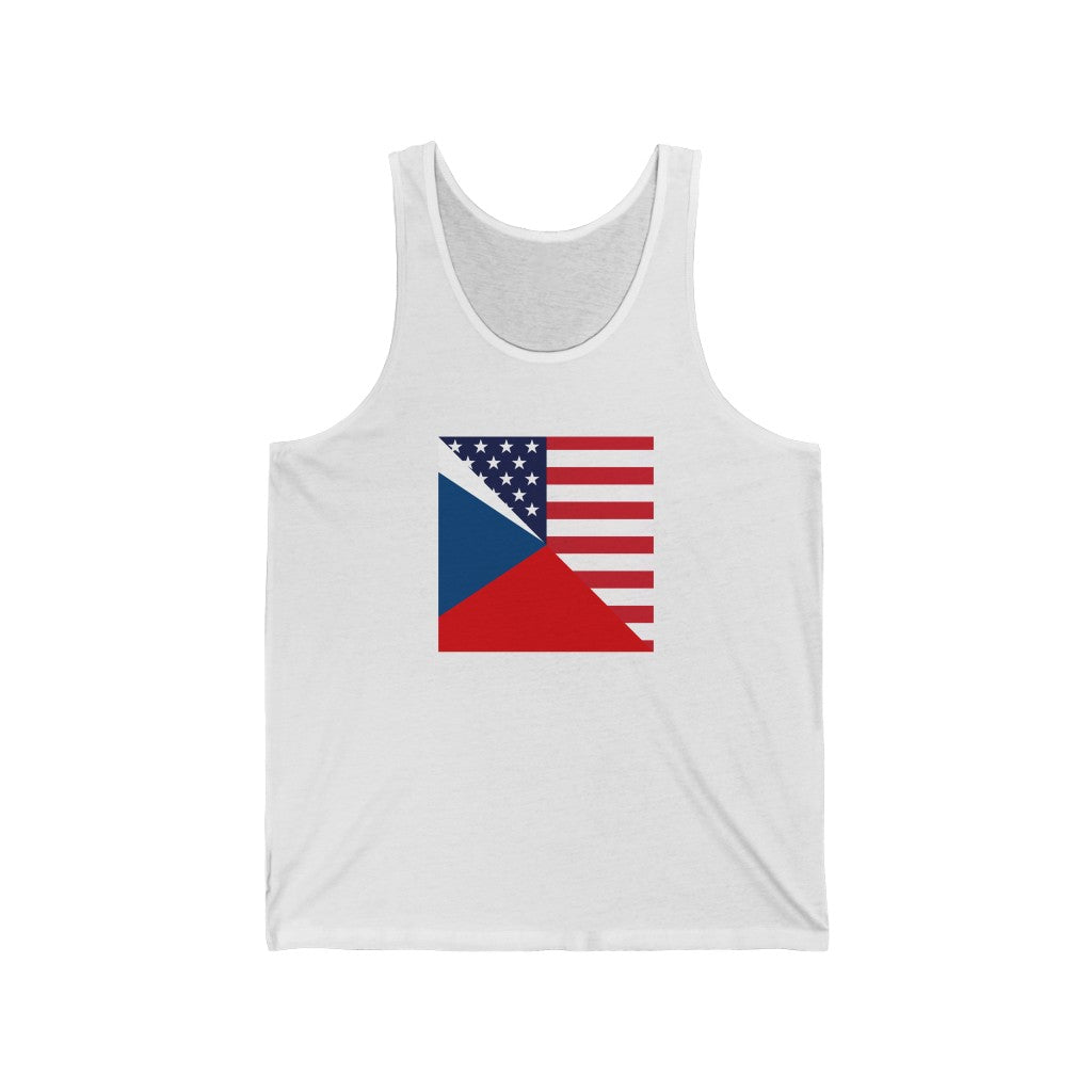 Czech Republic American Flag Tank Top | Unisex USA Czechia Men Women Apparel