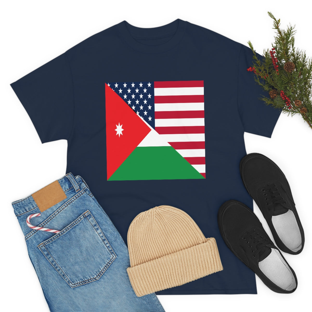 Jordan American Flag Half Jordanian USA T-Shirt | Unisex Tee Shirt