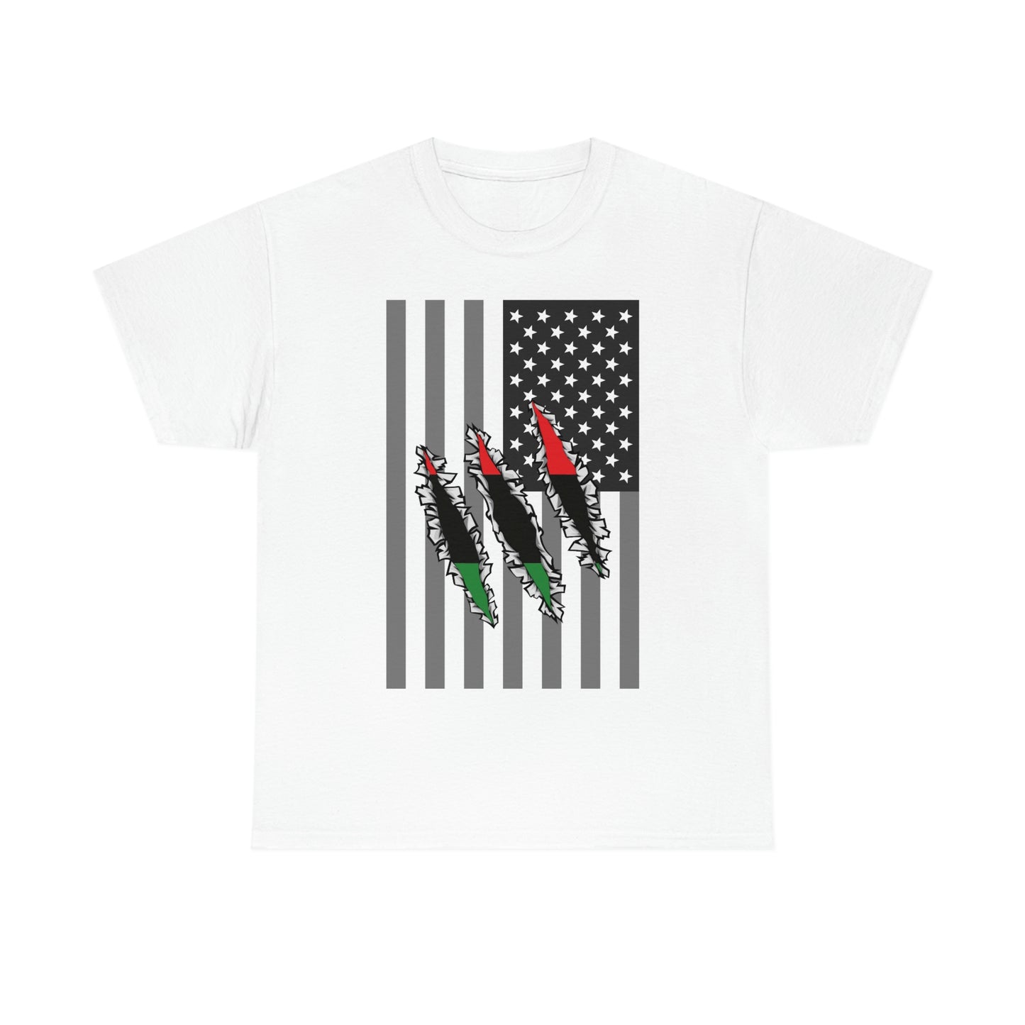 Pan African Flag Slash Black History Month Tee Shirt | USA T-Shirt