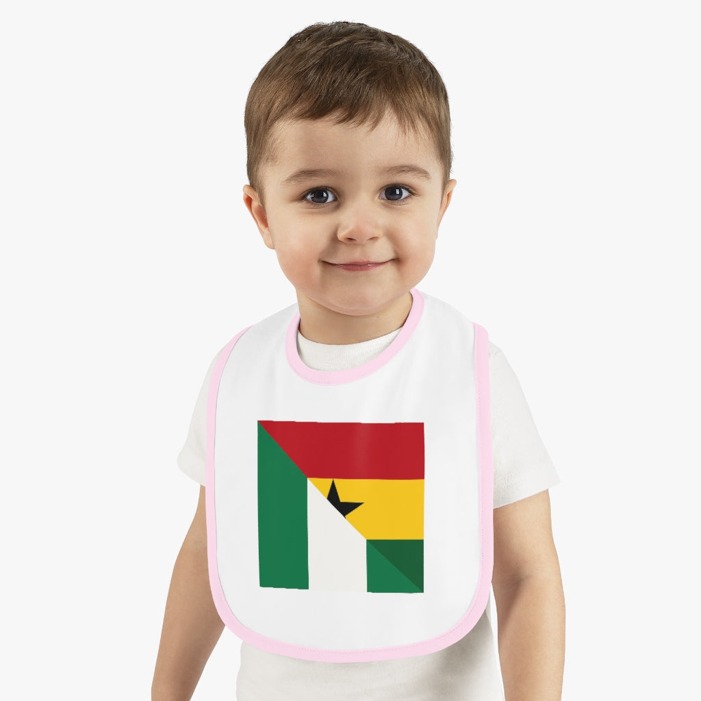 Nigerian Ghanaian Flag Baby Bib | Nigeria Ghana Newborn