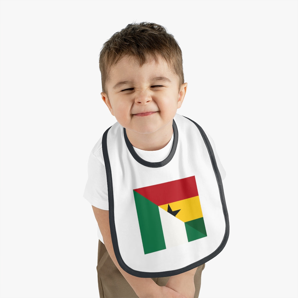 Nigerian Ghanaian Flag Baby Bib | Nigeria Ghana Newborn