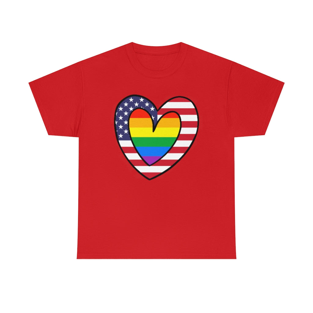 Rainbow Flag T-Shirt | Unisex LGBTQ Gay American Pride Men Women Tee