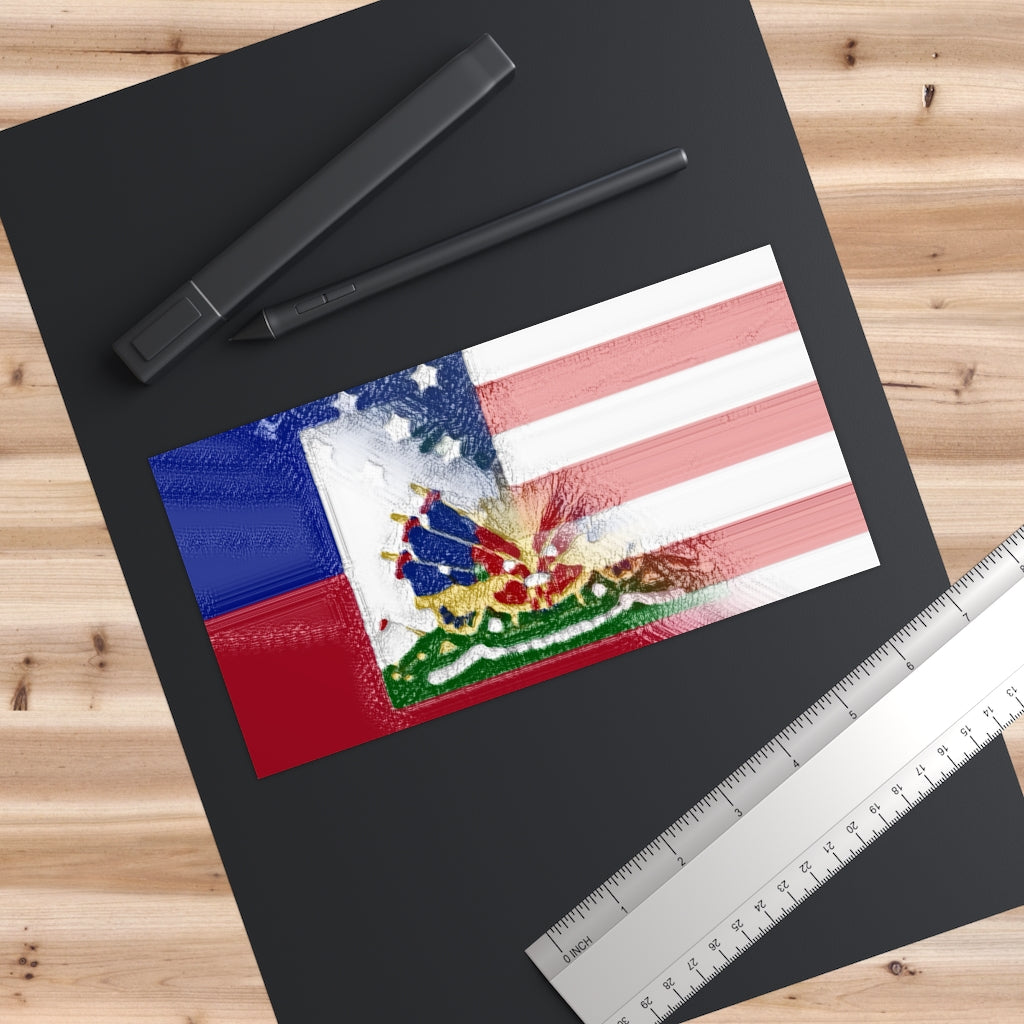 Haitian American Flag Bumper Stickers