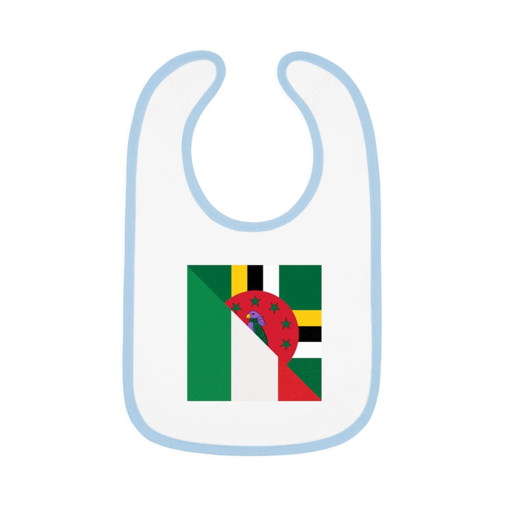 Dominican Italian Flag Baby Bib | Half Italy Dominica Newborn Bib