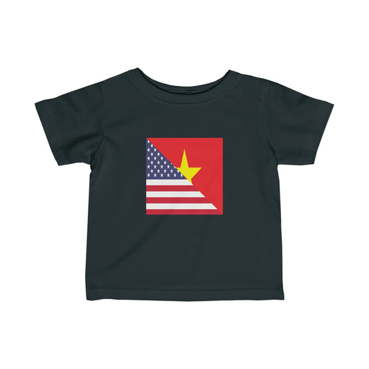 Infant Vietnamese American Flag Half Vietnam USA Toddler Tee Shirt