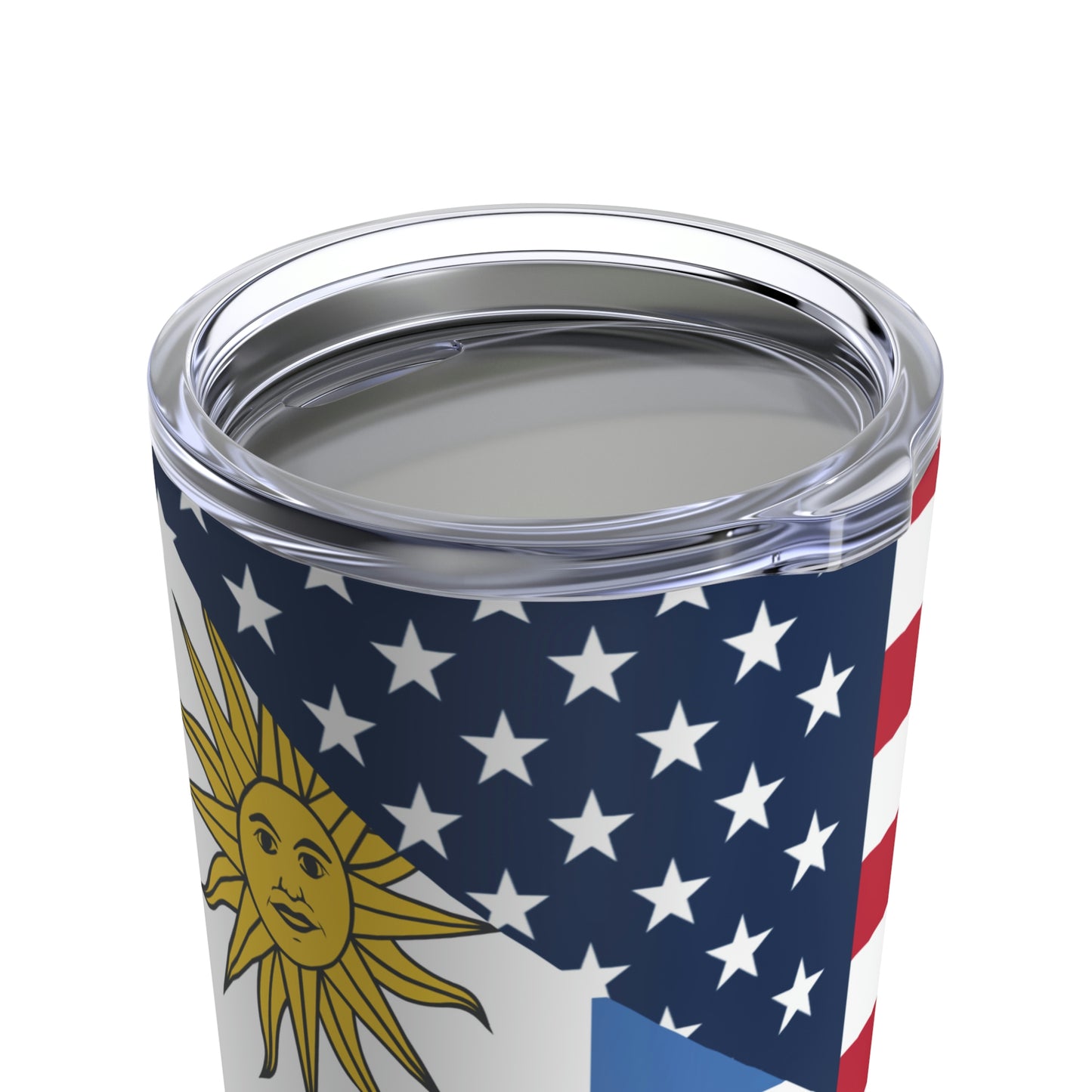 Uruguay American Flag Half Uruguayan USA Tumbler 20oz Beverage Container