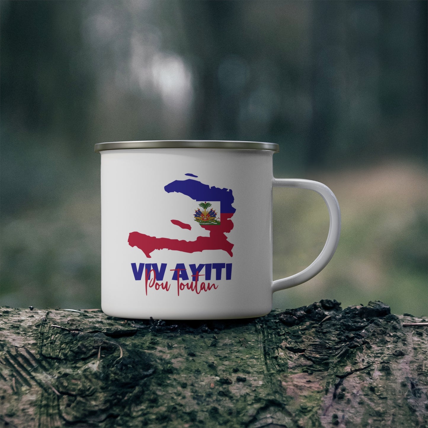 Viv Ayiti Pou Toutan Haitian Forever Haiti 12oz Enamel Mug