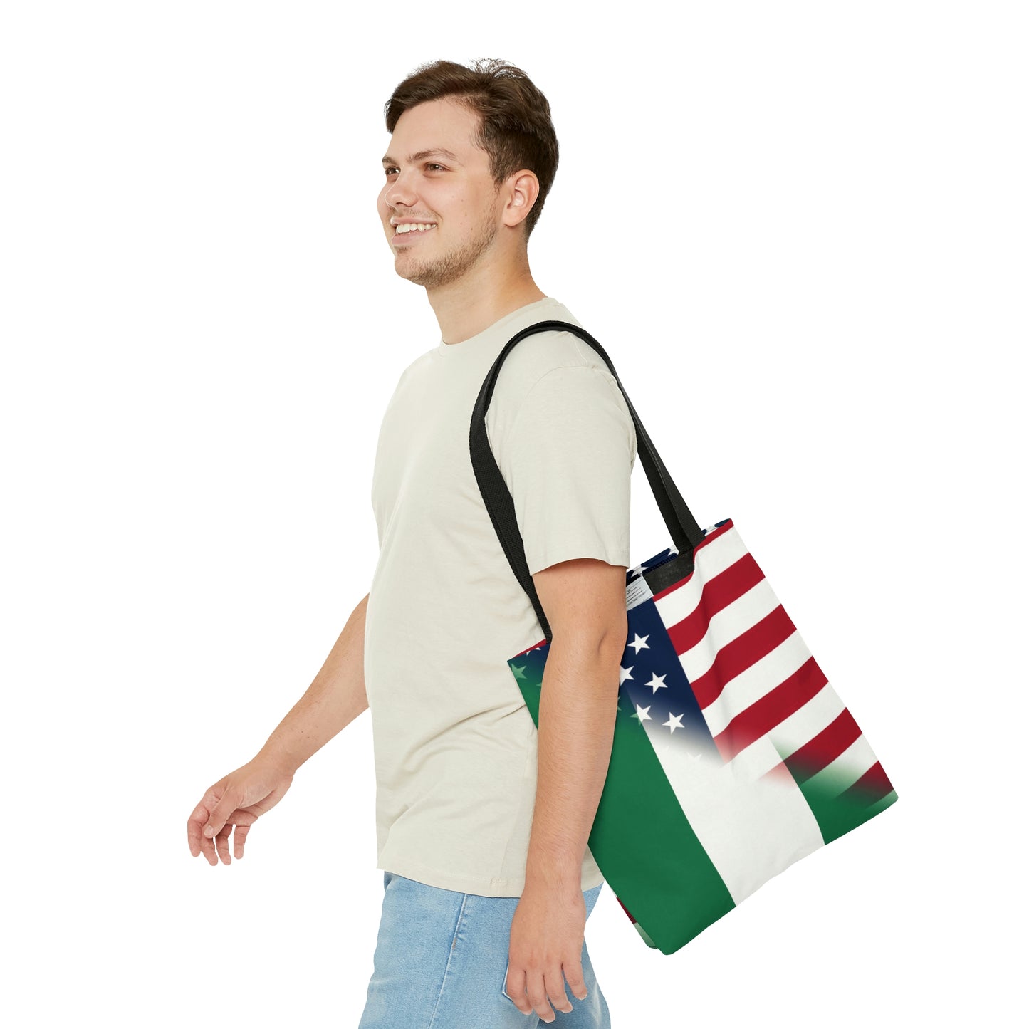 Nigeria America Flag | United States Half Nigerian Tote Bag | Shoulder Bag