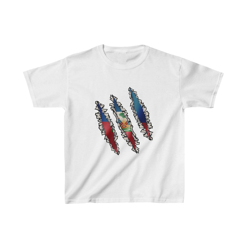 Kids Haitian Flag Slash | Haiti Underneathe T-Shirt | Unisex Tee Shirt