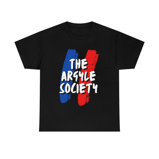 The Argyle Society Blue Red Paint T-Shirt | Unisex TAS Tee