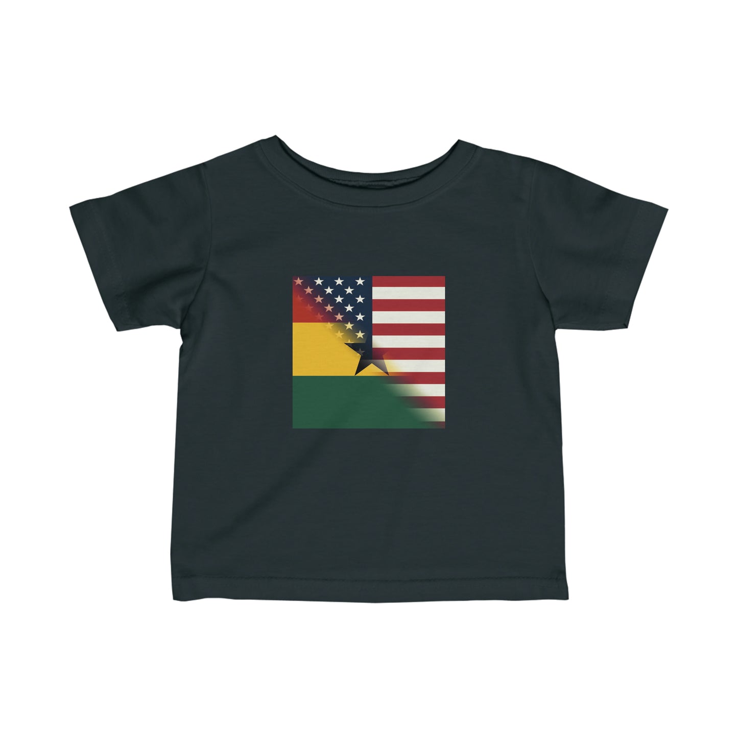 Infant Ghana America Flag | Half Ghanaian Toddler Tee Shirt