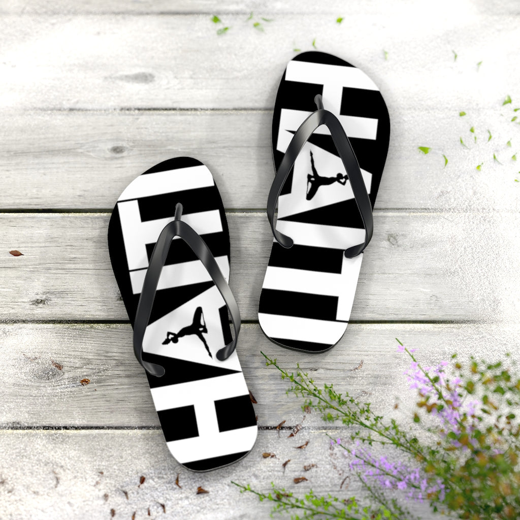 Haiti Black & White Flip Flops | Haitian Summer Sandals