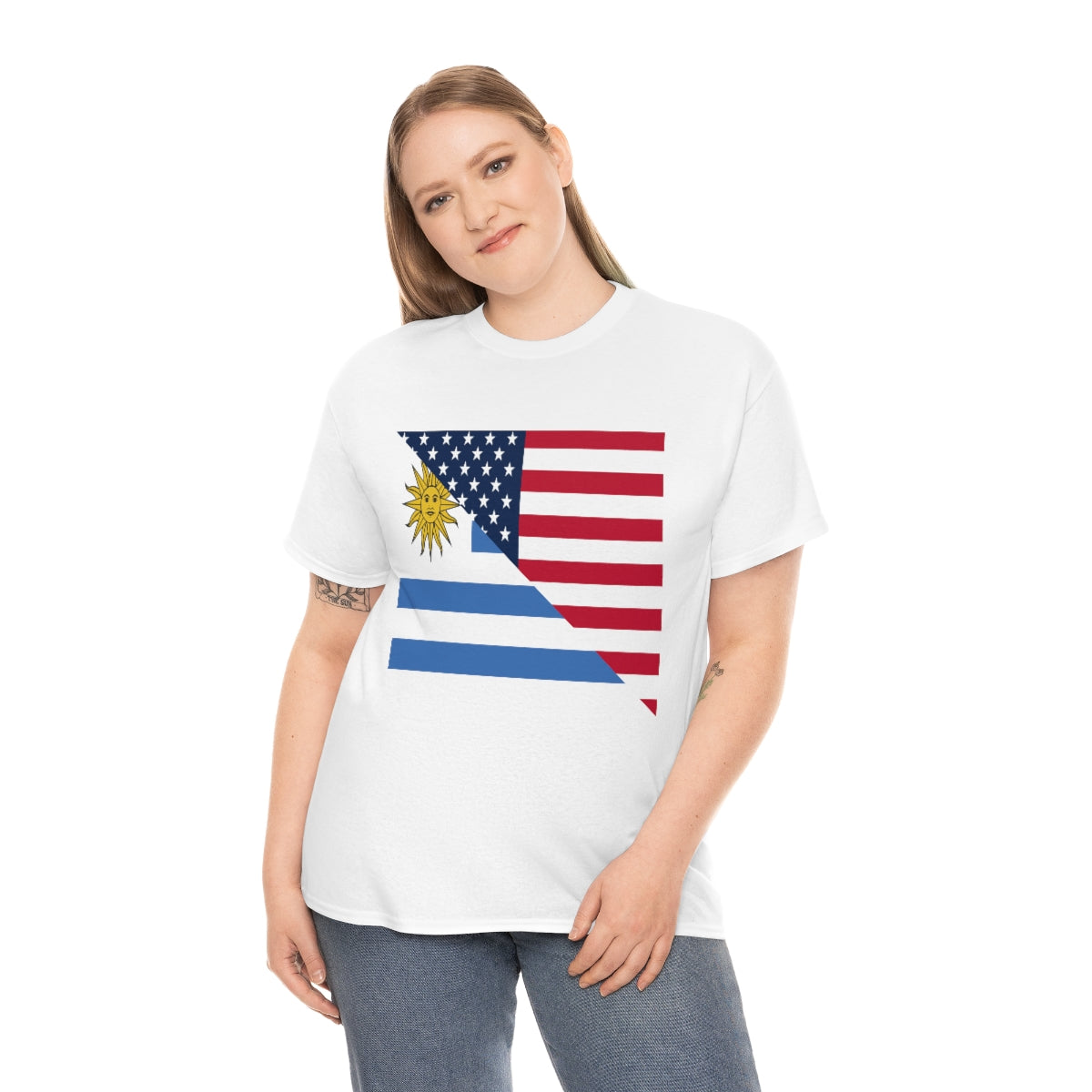 Uruguayan American Flag T-Shirt | Unisex Uruguay USA Tee Shirt