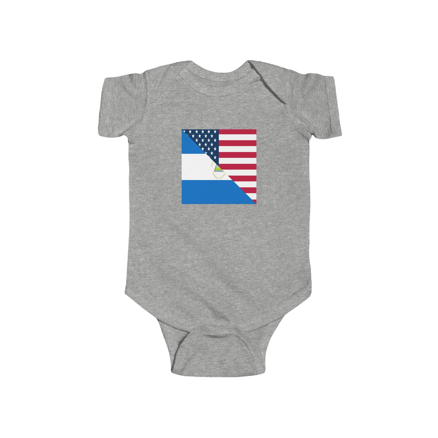 Nicaraguan American Flag Half Nicaragua USA Baby Bodysuit | Newborn Boy Girl