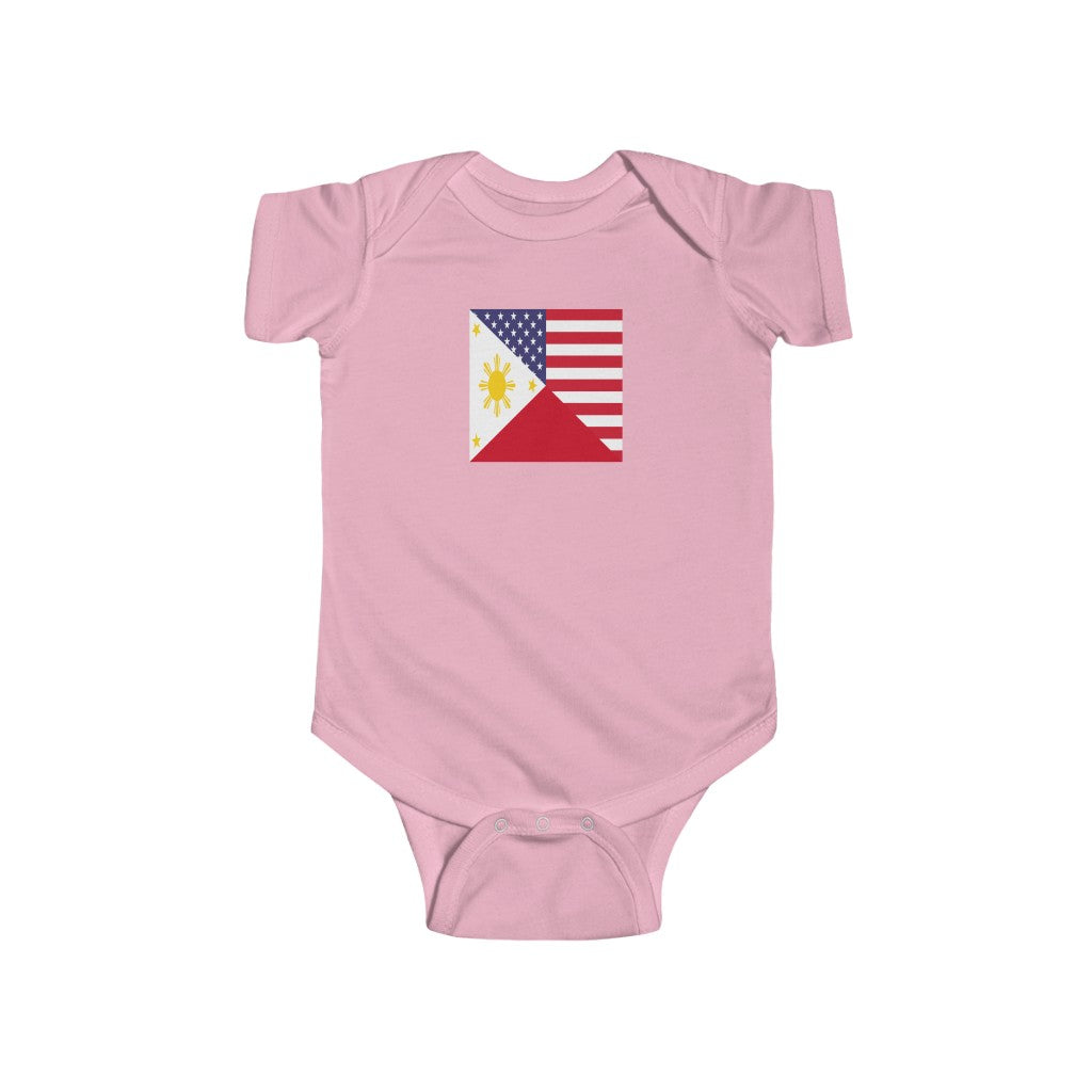 Philippines American Flag Baby Bodysuit Newborn | Filipino USA Baby Boy Girl