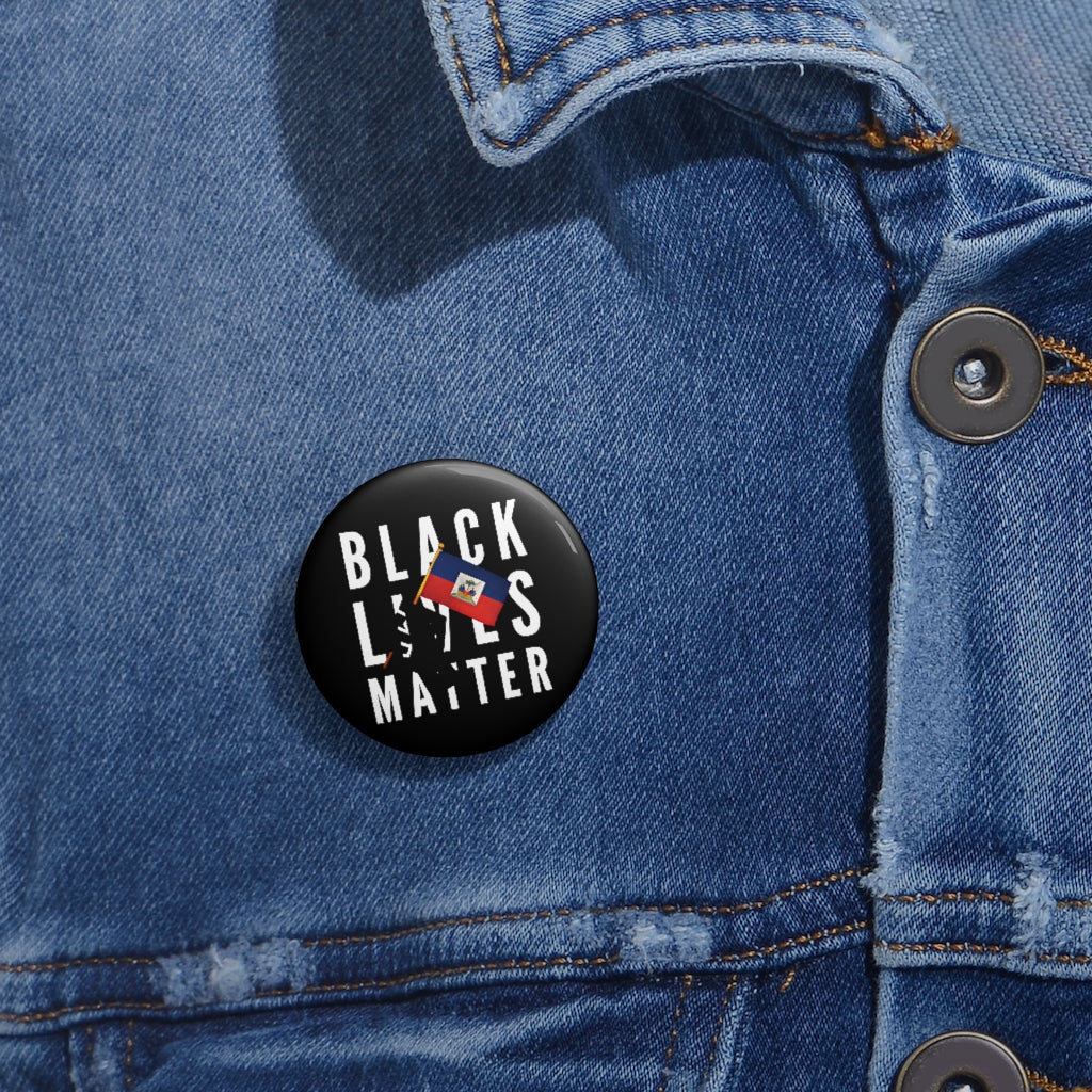 Black Lives Matter Haitian Flag Pin Button | BLM Haiti