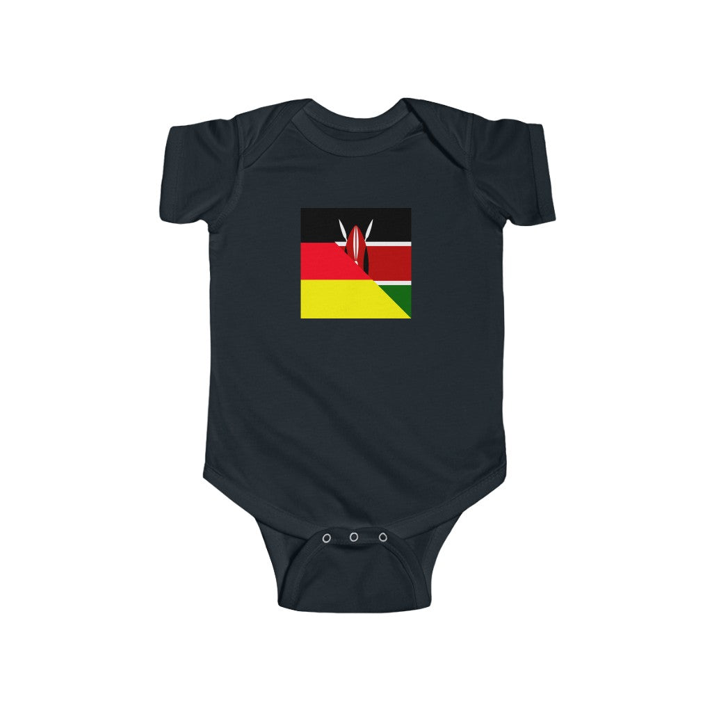 Kenyan German Flag Baby Bodysuit | Kenya Germany Newborn Boy Girl