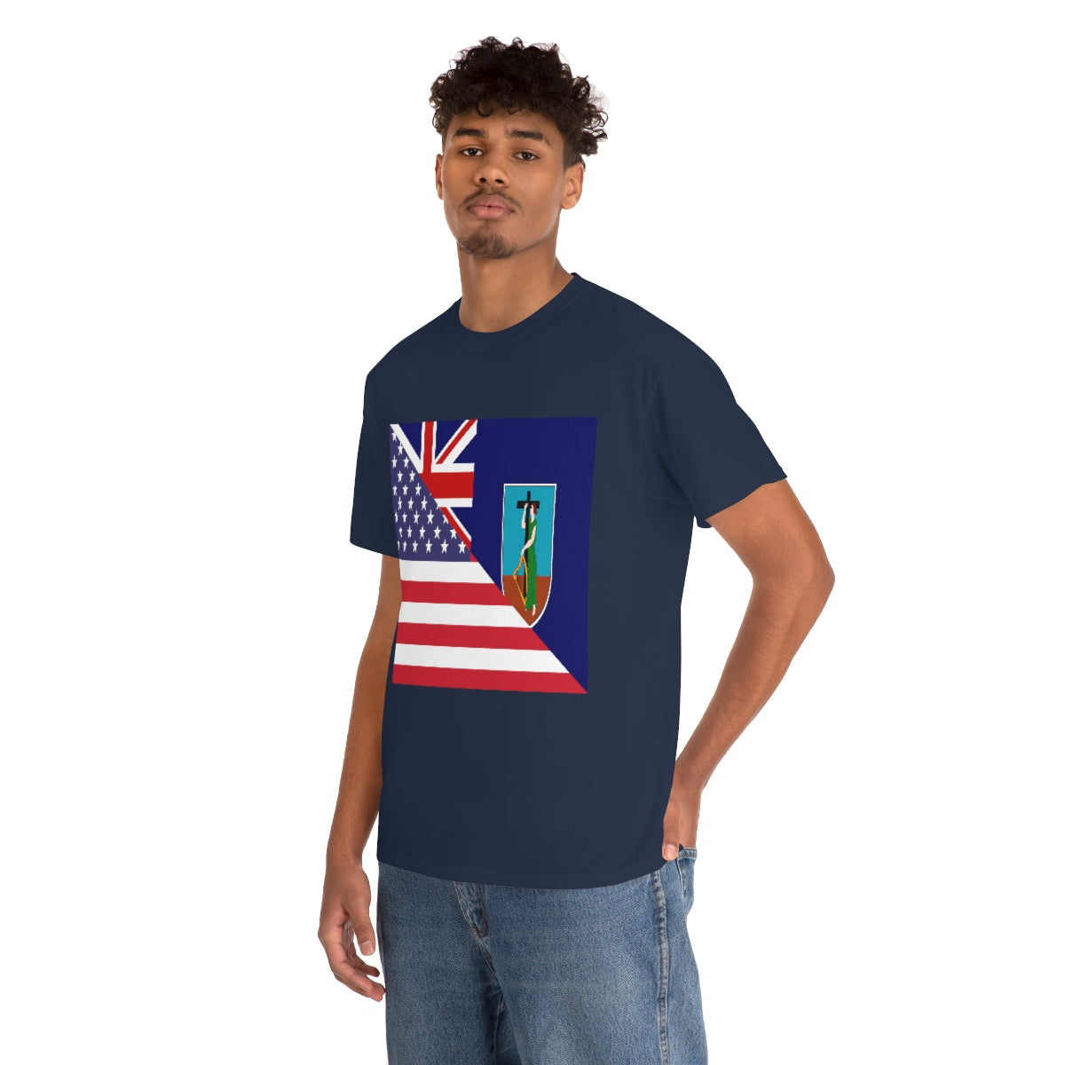 Montserrat American Flag Half Montserratian USA T-Shirt | Unisex Tee Shirt