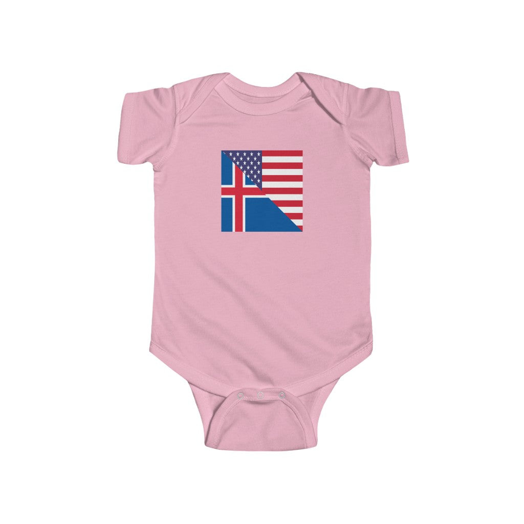 Icelander American Flag Baby Bodysuit | Iceland USA Newborn