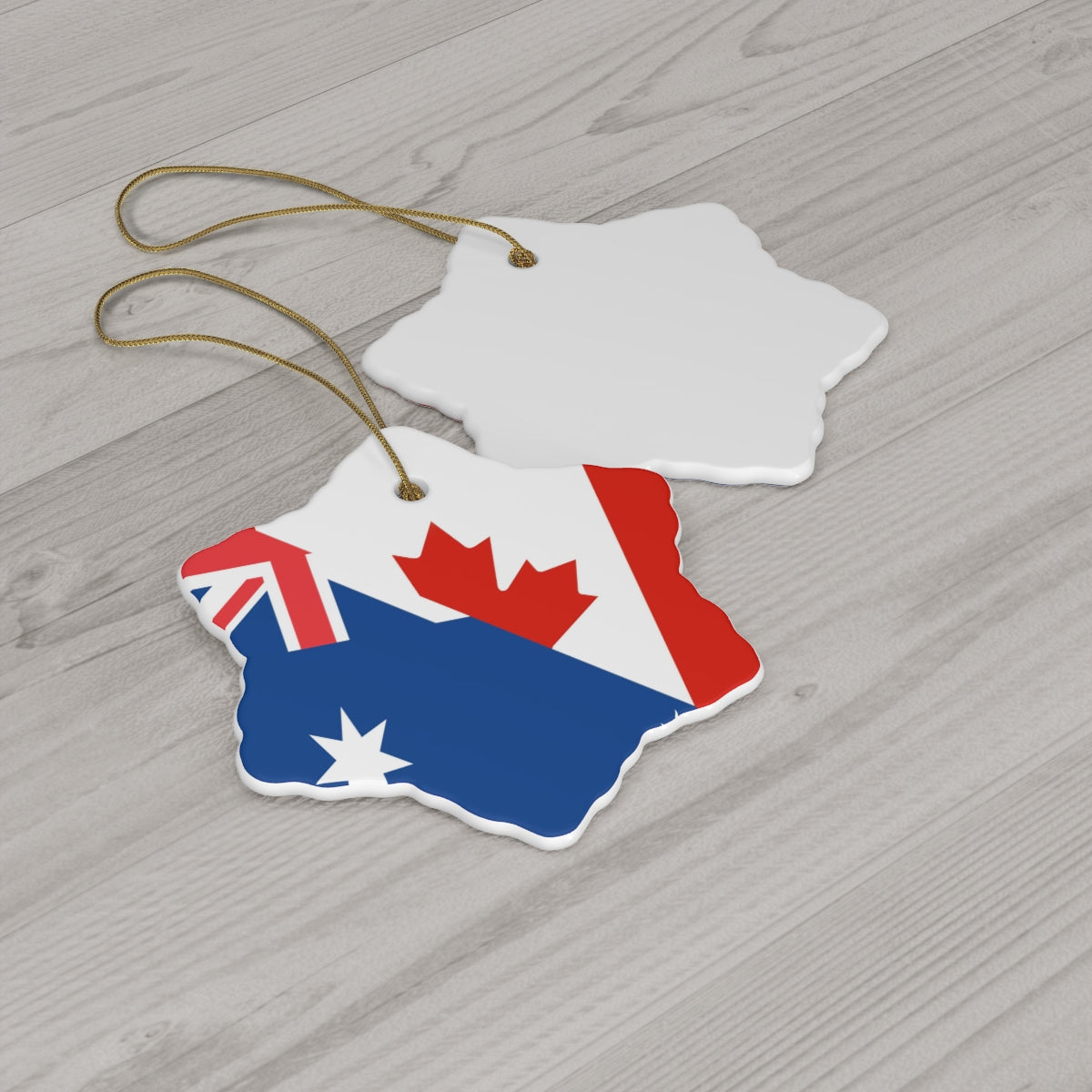 Australian Canadian Flag Ceramic Ornaments | Australia Canada Holiday Christmas Tree