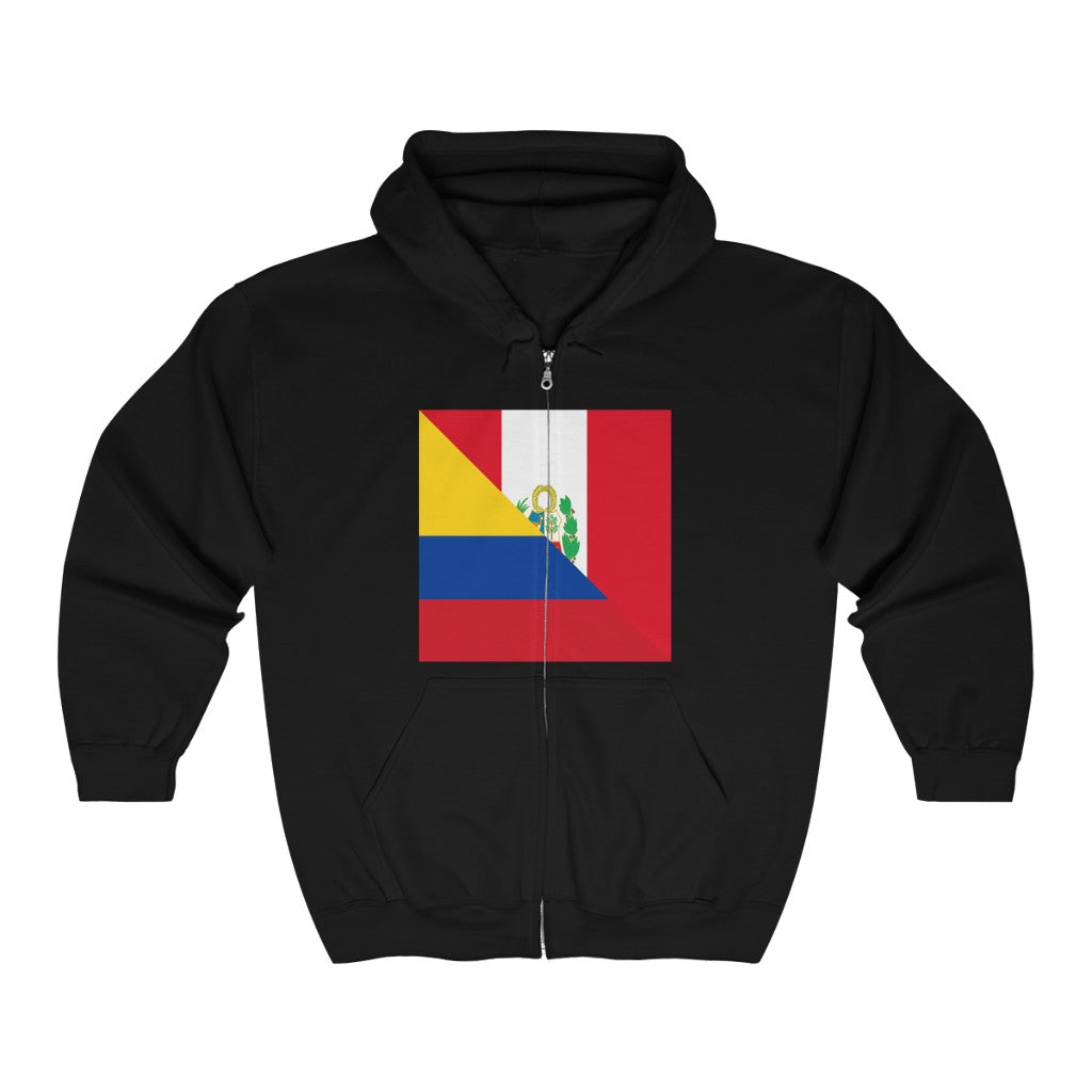 Peru Colombia Flag Peruvian Colombian Zip Hoodie | Hooded Sweatshirt