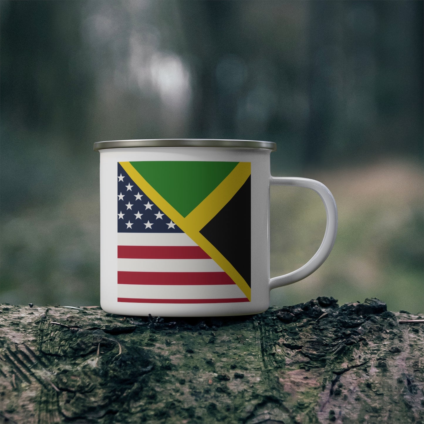 Jamaican American Flag | Jamaica United States 12oz Enamel Mug