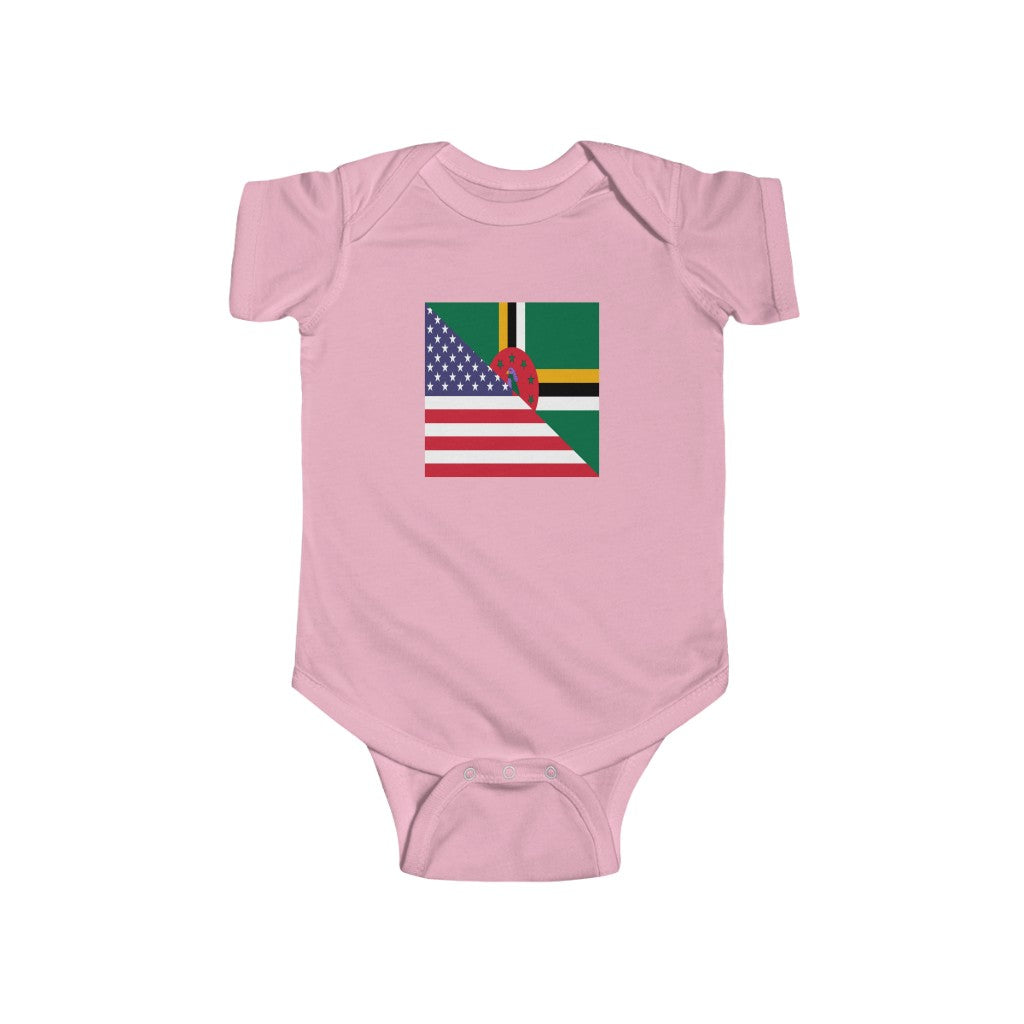 Dominica American Flag Baby Bodysuit | Dominican USA Newborn Boy Girl