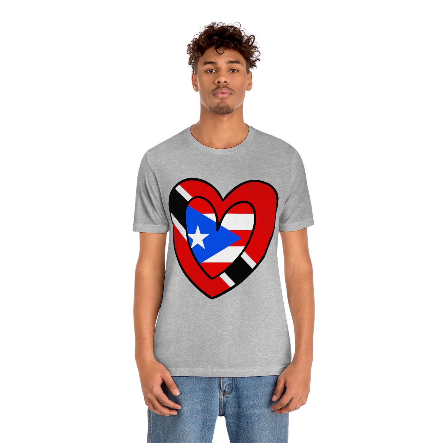 Trini Puerto Rican Heart Valentines Day Gift Tee Shirt | Trinidad Boricua Flag T-Shirt