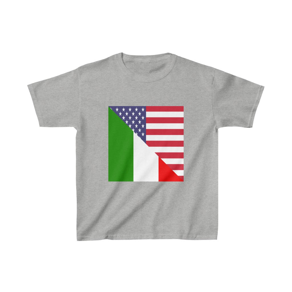 Kids Italian American Flag Italy Italiano USA T-Shirt | Unisex Tee Shirt