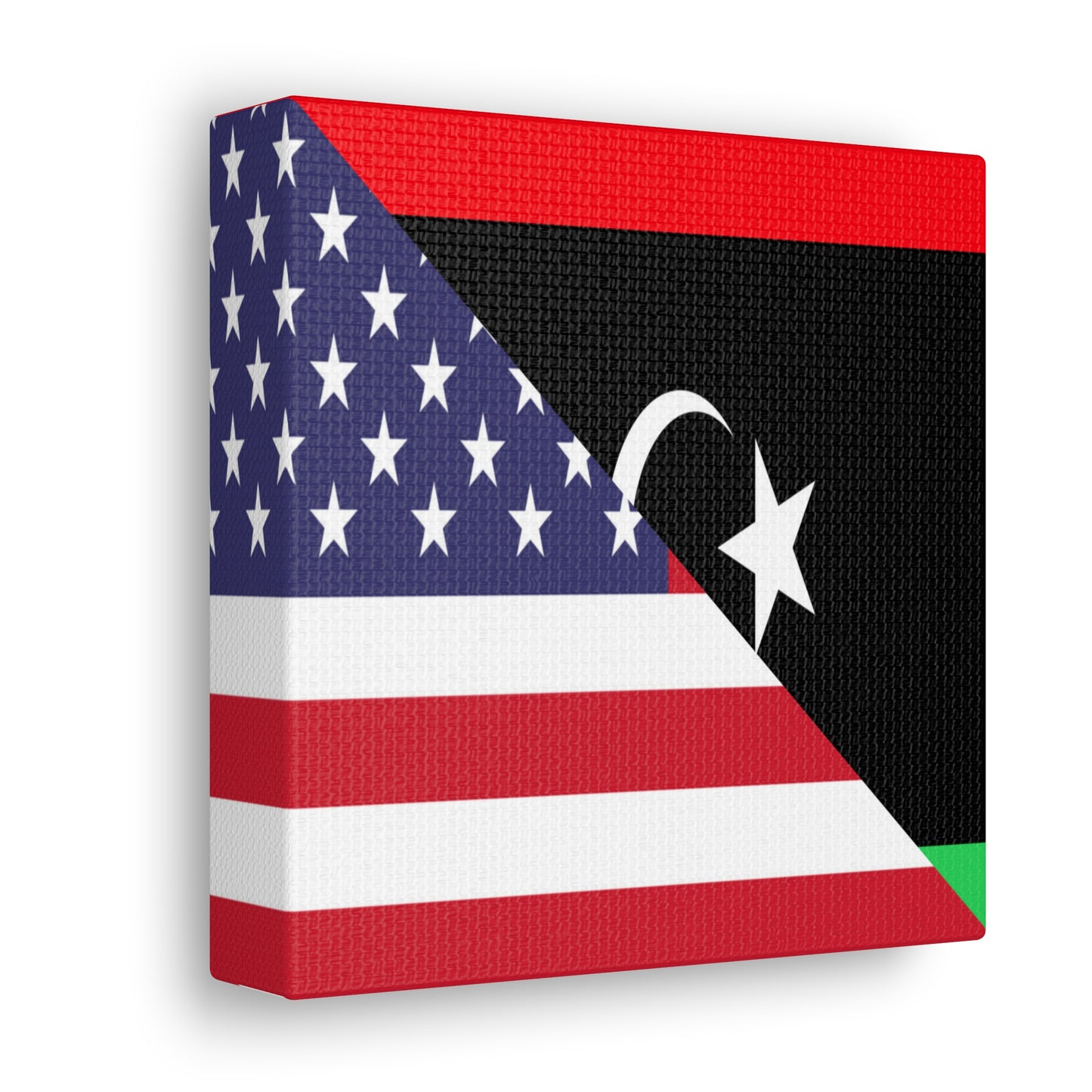 Libya American Flag Libyan USA Canvas Gallery Wraps | Wall Art