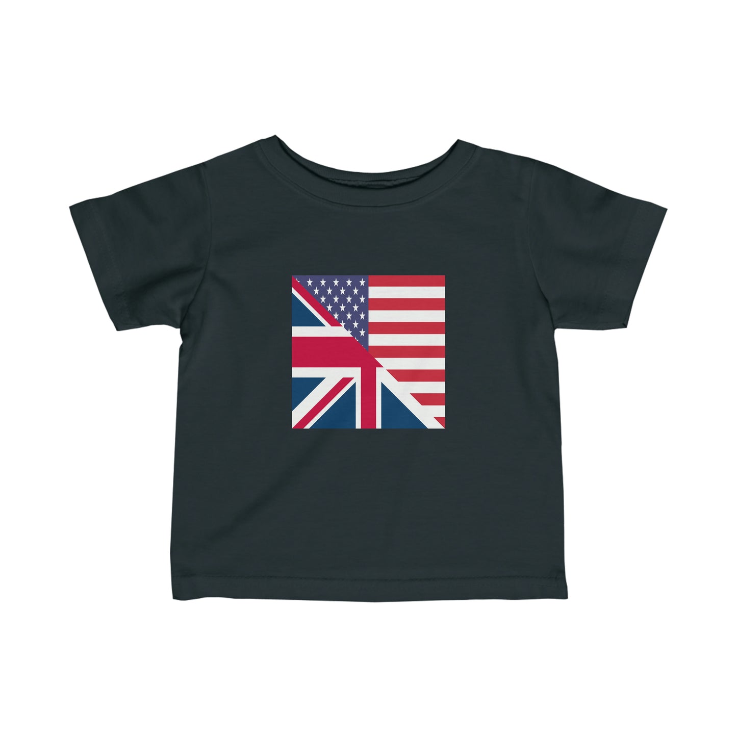 Infant English American Flag United Kingdom USA Toddler Tee Shirt