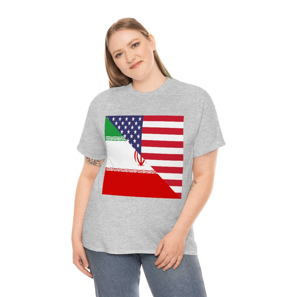 Iran American Flag Tee Shirt | Unisex Iranian USA Tshirt