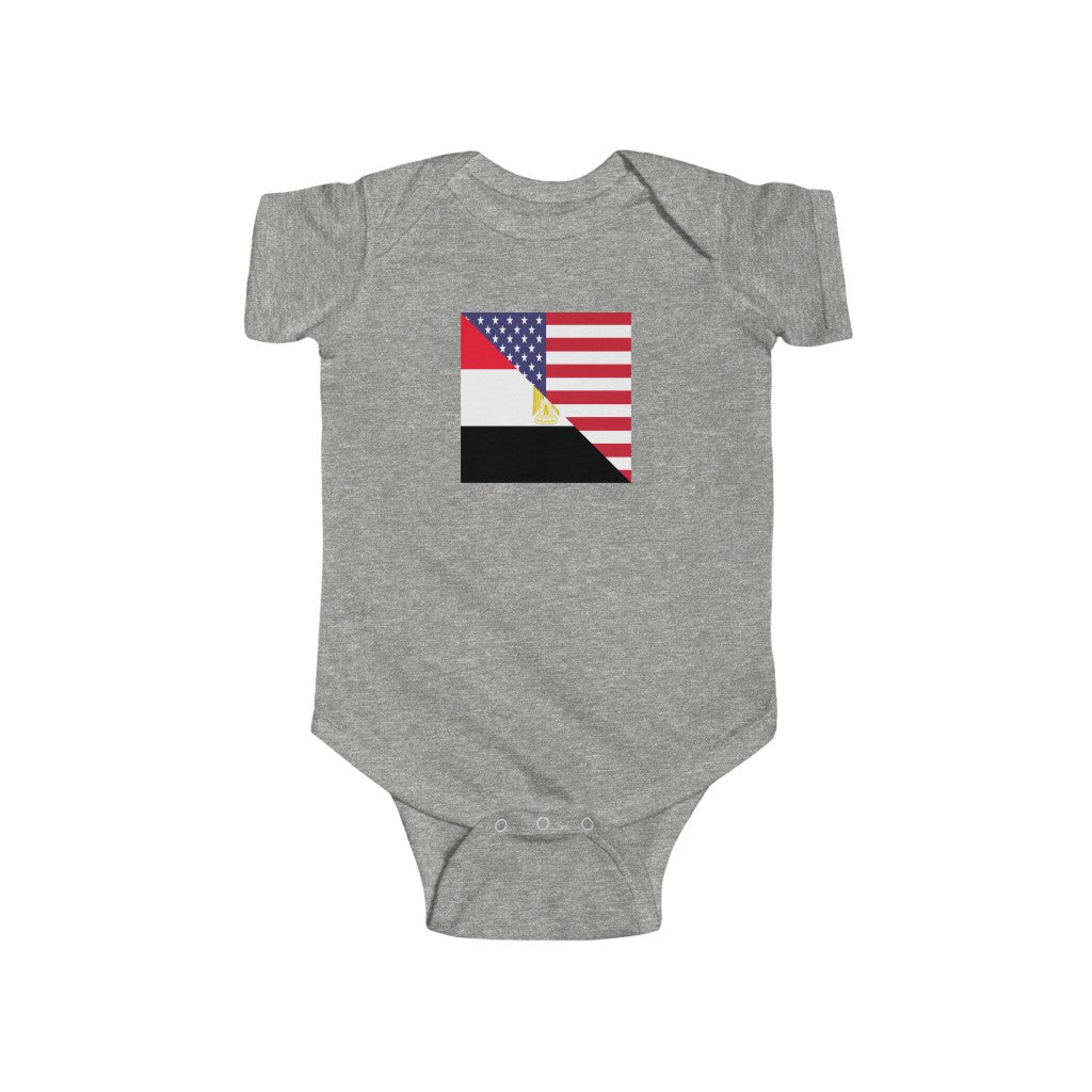 Egypt American Flag Baby Bodysuit | Egyptian USA Newborn Boy Girl