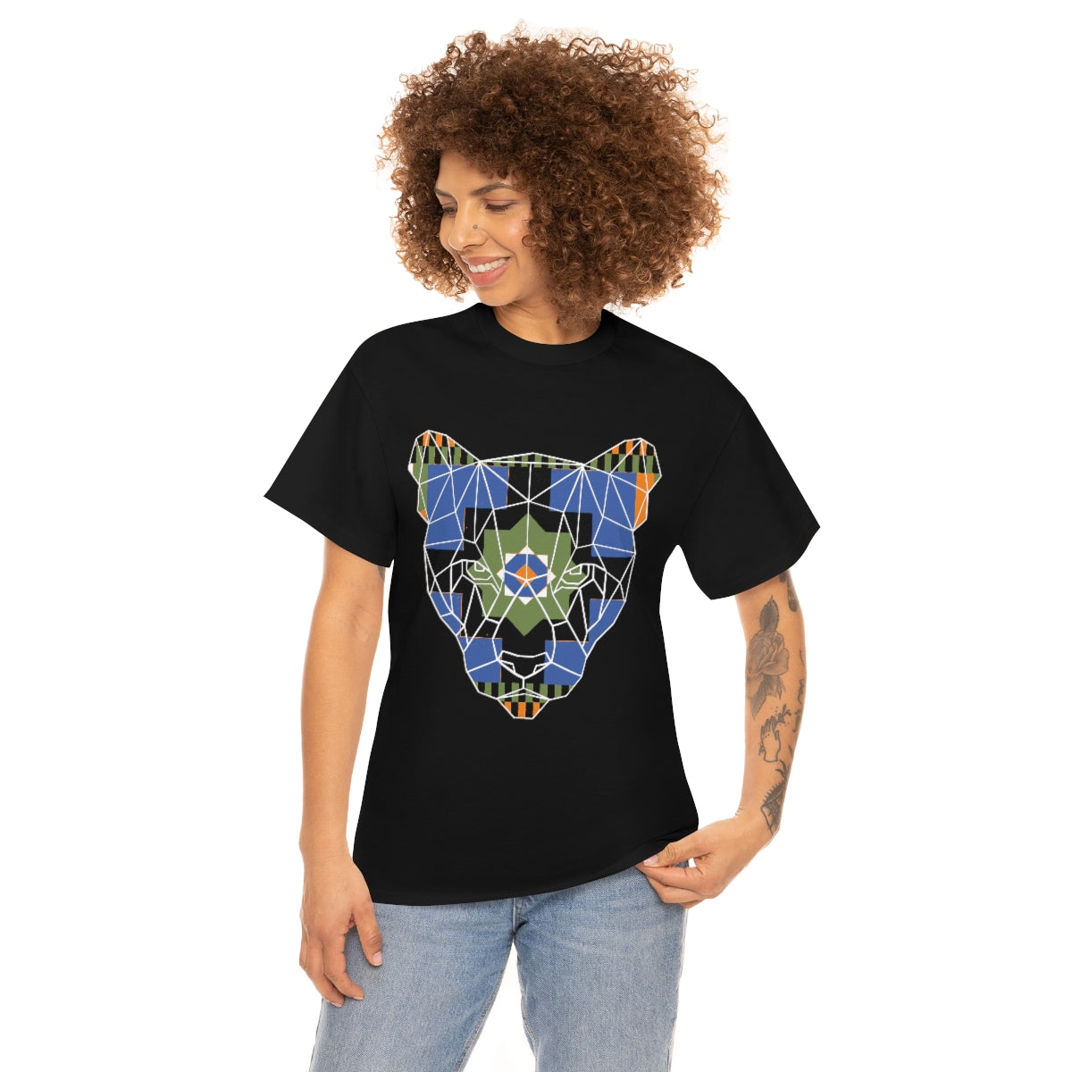 Kente Panther Shirt | Unisex African Tribal Lion T-Shirt