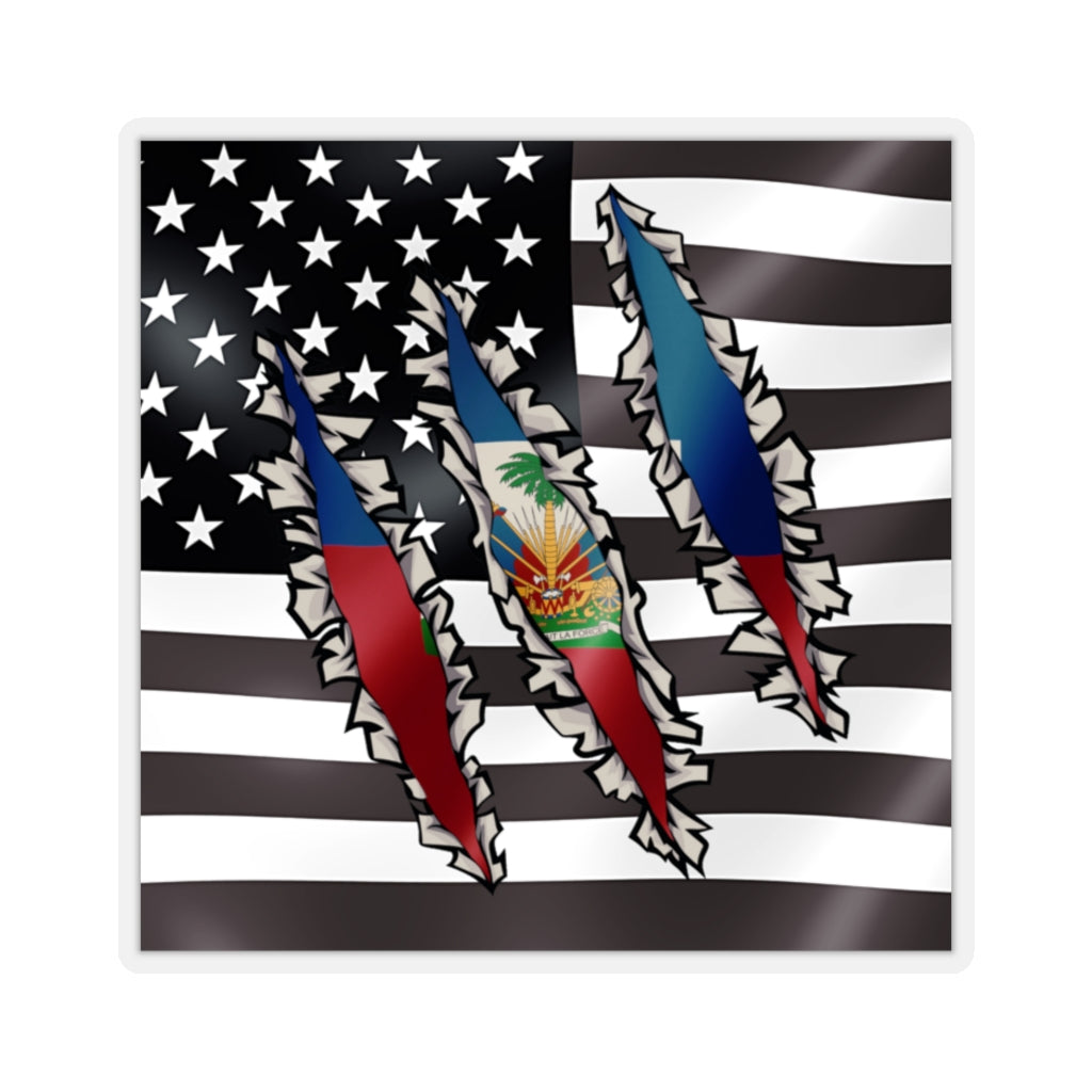 Haitian-American Flag Sticker | Haiti Flag Adhesive Accessory