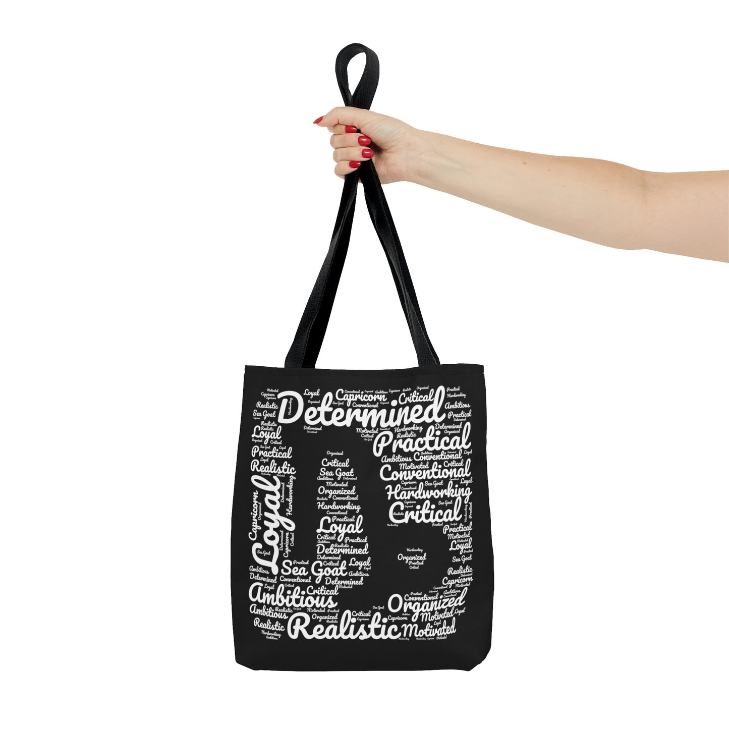 Capricorn Zodiac Sign Shapecloud White Tote Bag | Shoulder Bag