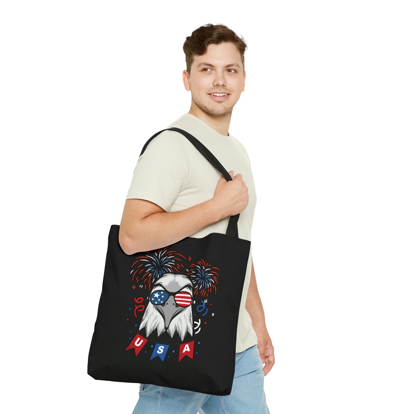 American Bald Eagle USA Flag Tote Bag | Shoulder Bag