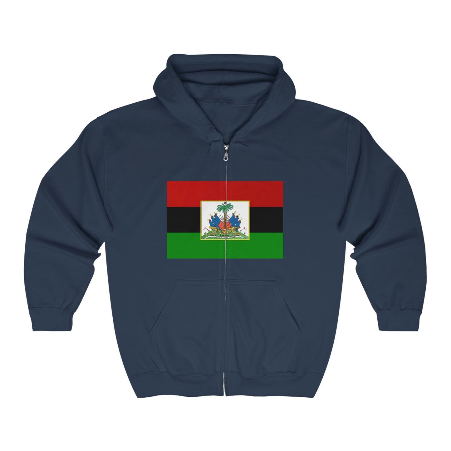 Pan-African Haitian Flag | Pan African Haiti Zip Hoodie | Hooded Sweatshirt