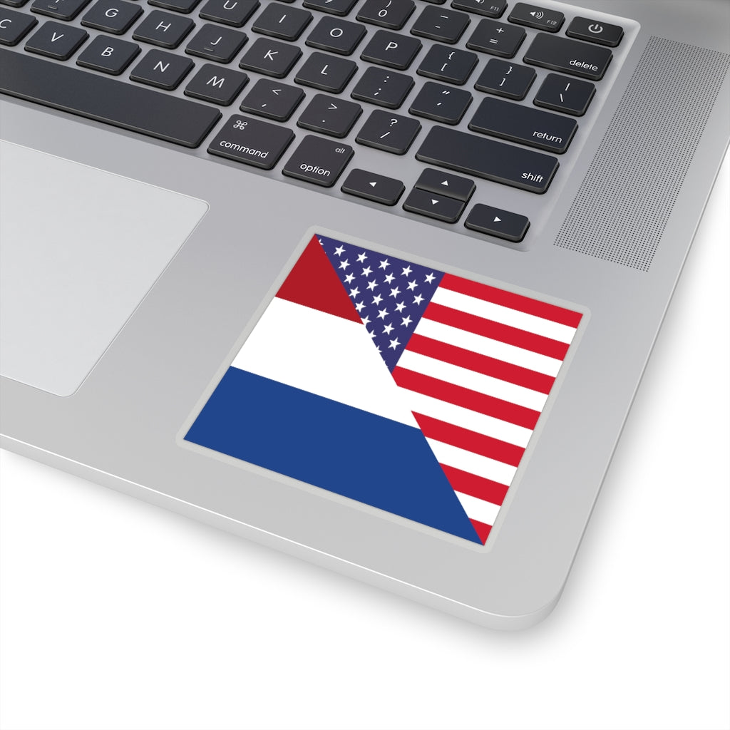 Dutch American Flag Sticker | Netherlands USA Stickers