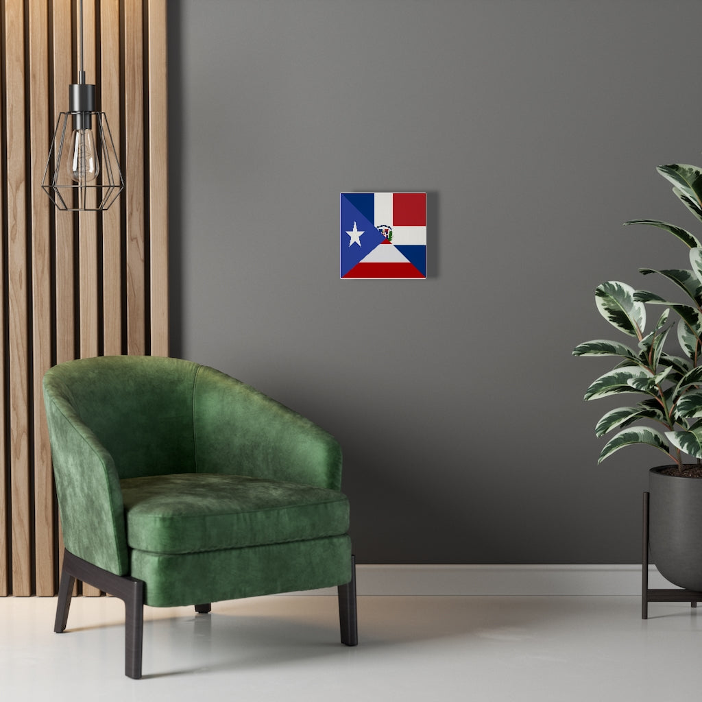 Puerto Rican Dominican Republic Flag Canvas Gallery Wraps | PR DR