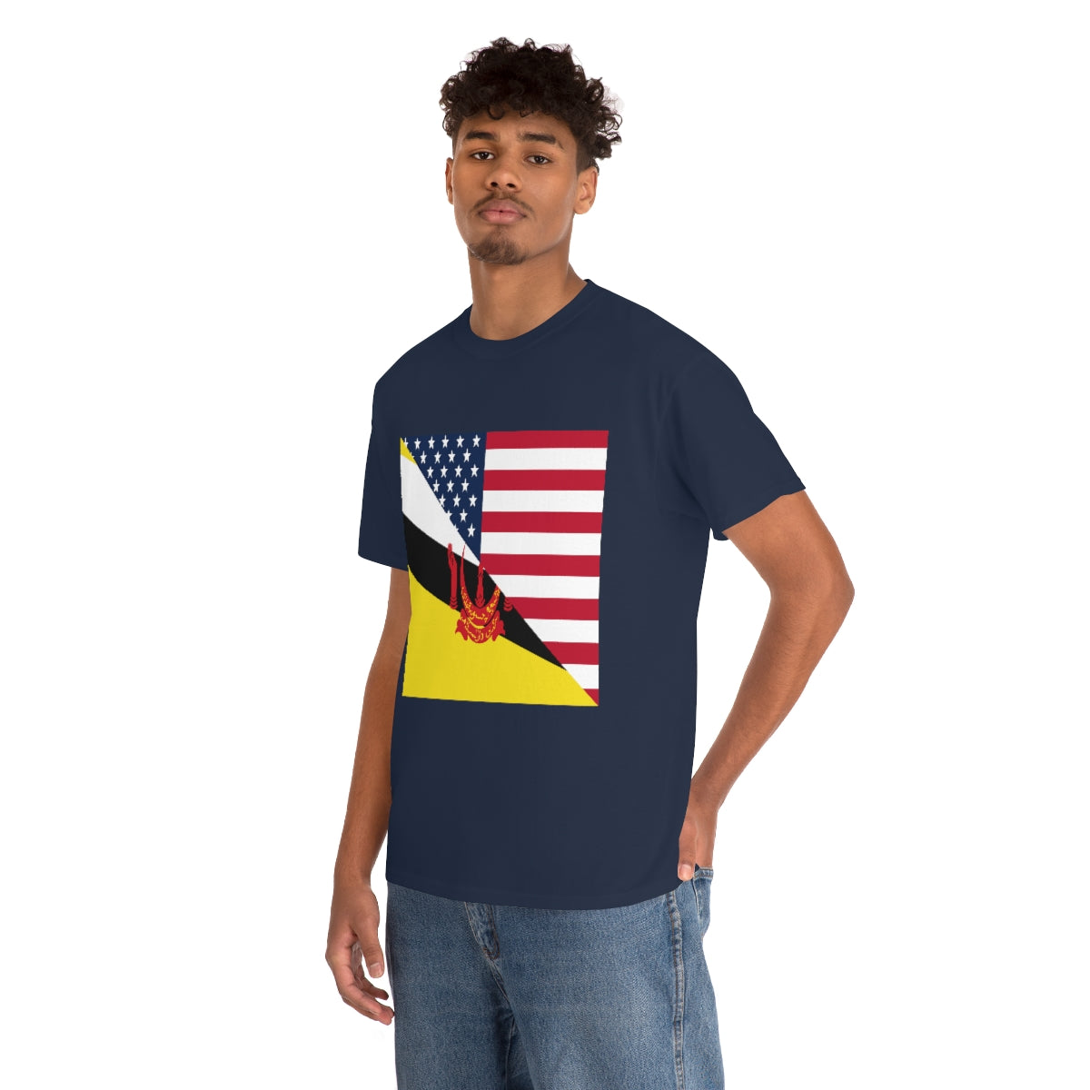 Brunei American Flag Half Bruneian USA T-Shirt | Unisex Tee Shirt